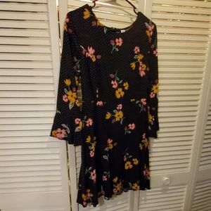 Floral printed long sleeve dress